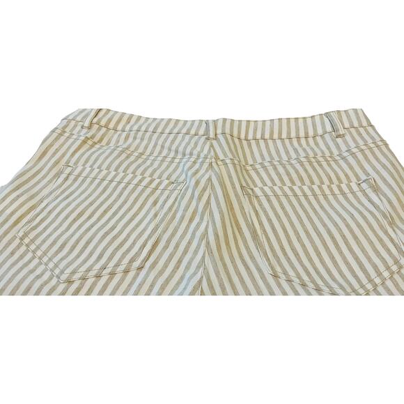 DREAMSTAR STRAIGHT LEG HI-RISE PANTS, WOMENS, 14 (34” WAIST) TAN & WHITE STRIPES - Picture 6 of 10